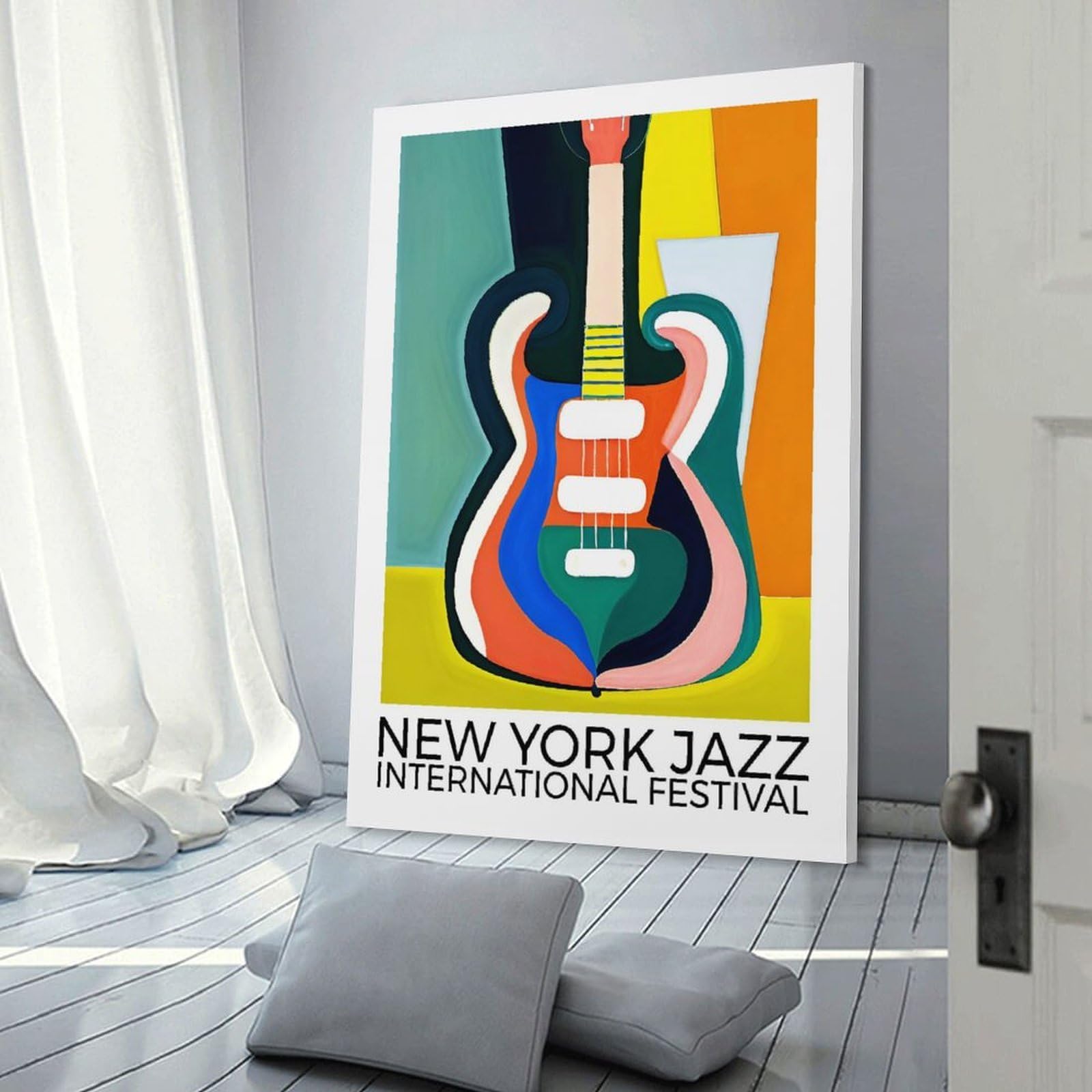 Junmoney Canvas Art Print New York Jazz Festival, 20x30inch(50x75cm), for Small Homes, Bedrooms Or Open Spaces, A Simple Refresh for Blank Walls