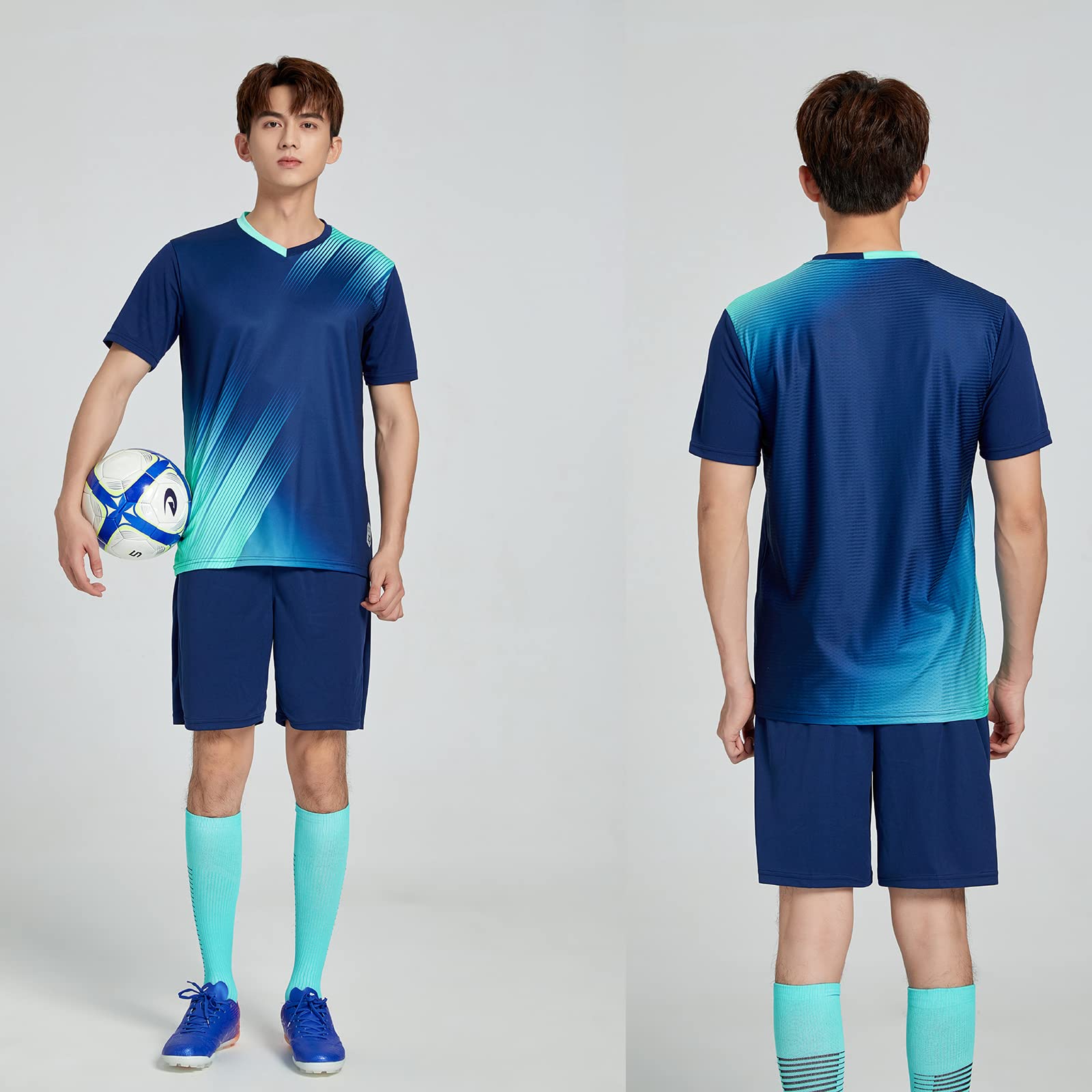 LAIFU Maillot Football Personnalisé Enfant Adulte Ensemble Foot Peut Être Personnalisé avec Votre Nom Numéro Équipe Logo