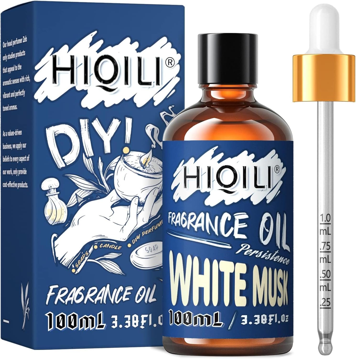 HIQILI 100ml アロマオイル ホワイトムスク エッセンシャルオイル アロマディフューザー・加湿器・芳香用精油 フレグランスDIY プレゼント