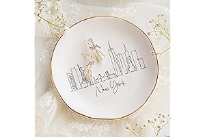 COLLECTIVE HOME New York Skyline Jewelry Dish, Ceramic Trinket Dish, Landscape Jewelry...