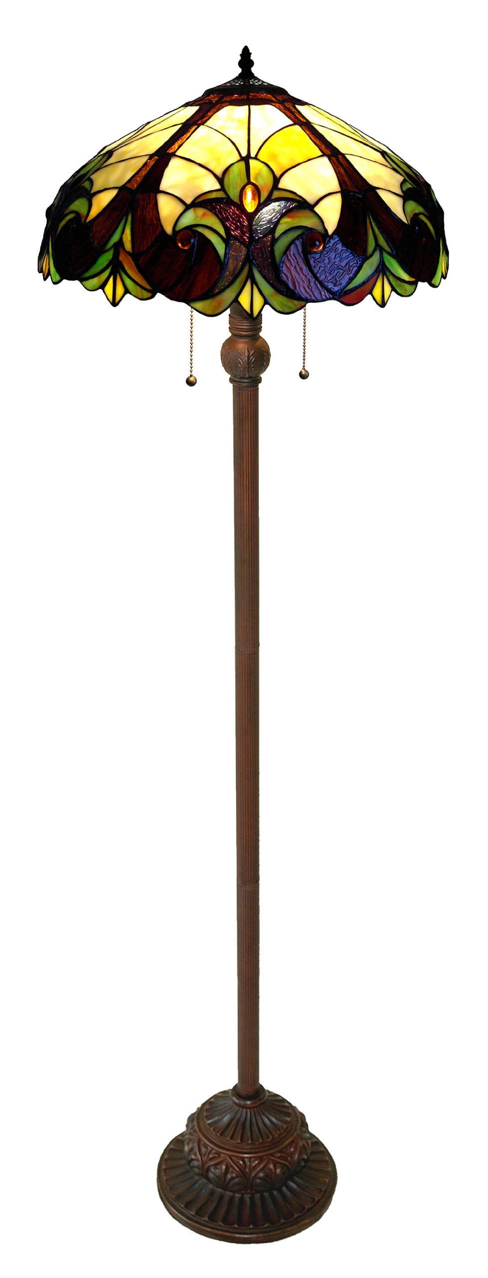 Chloe Lighting CH18780I-FL2 Tiffany-Style 2-Light Floor Lamp with 18-Inch Shade