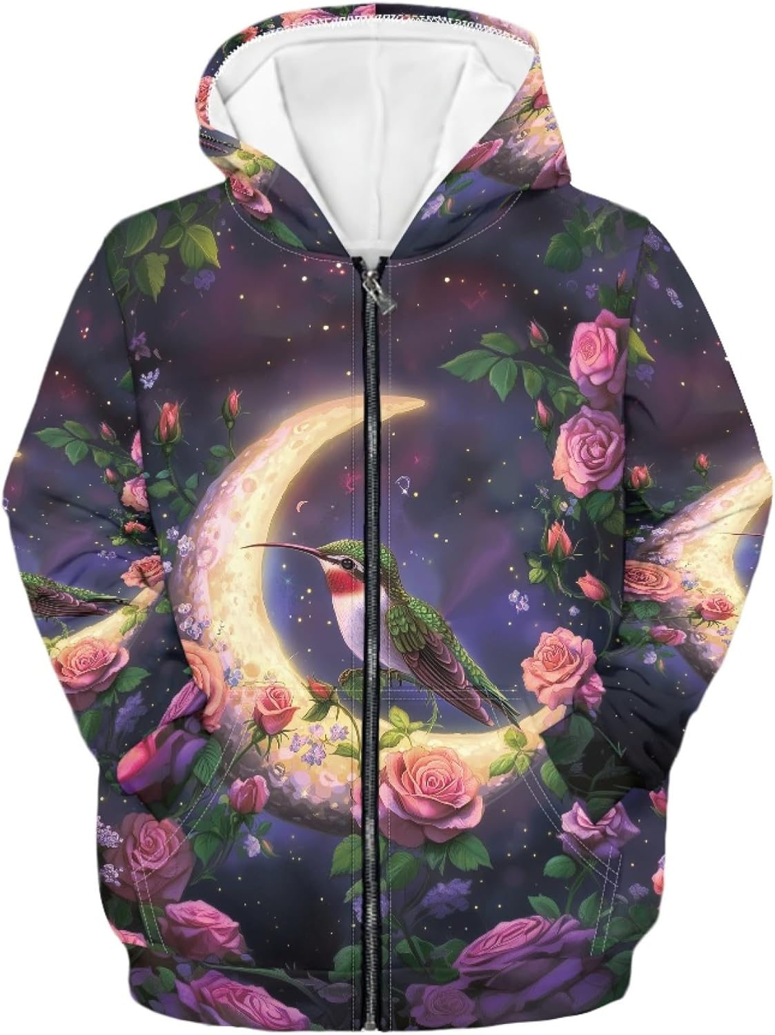 AmzPrint Big Toddler Girls Zip Up Hoodies Long Sleeve Funny Oversized Back To School Graphic Hoodies For Toddler Girls