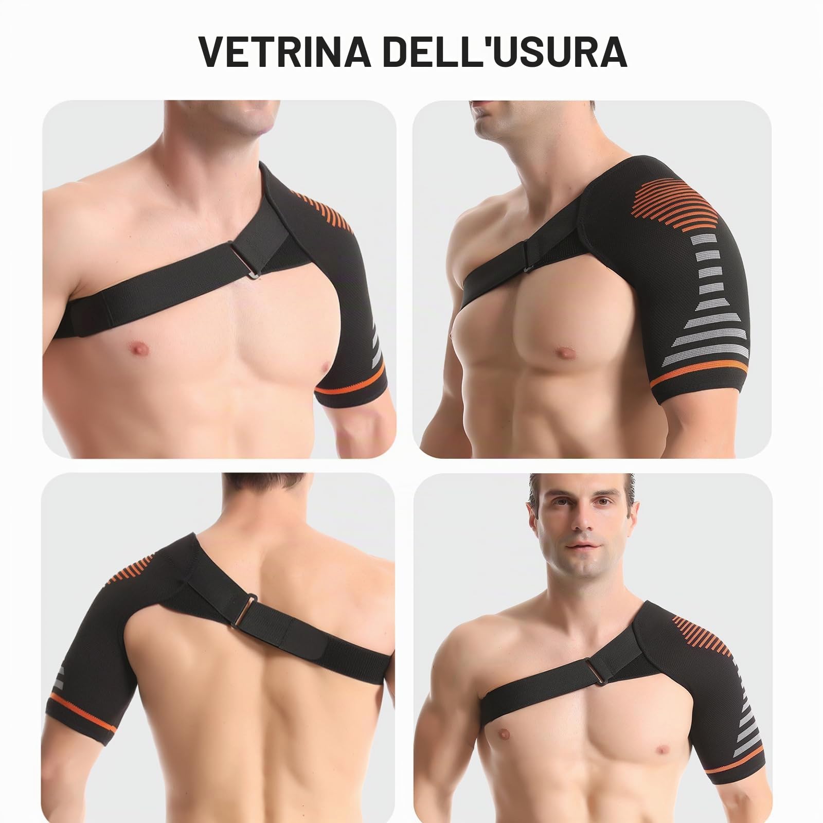 Jorun Tutore per spalla per uomini e donne, manica a compressione regolabile per alleviare dolori, lussazioni articolari, lesioni
