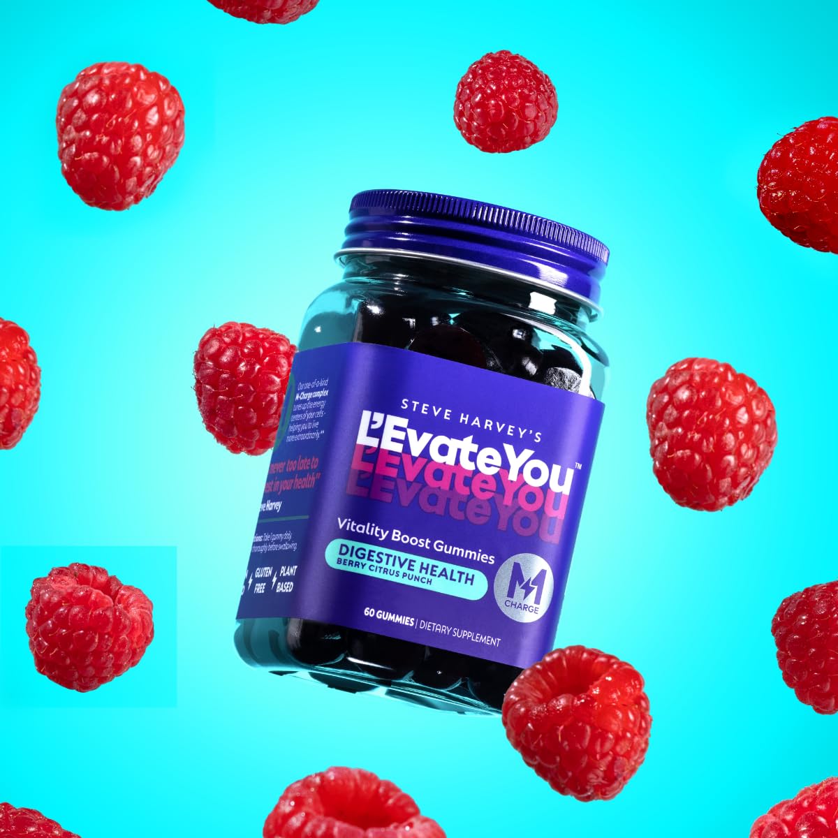 Steve Harvey's L'Evate You Vitality Boost Gummies - Digestive Health, 60 Count, 60 Day Supply