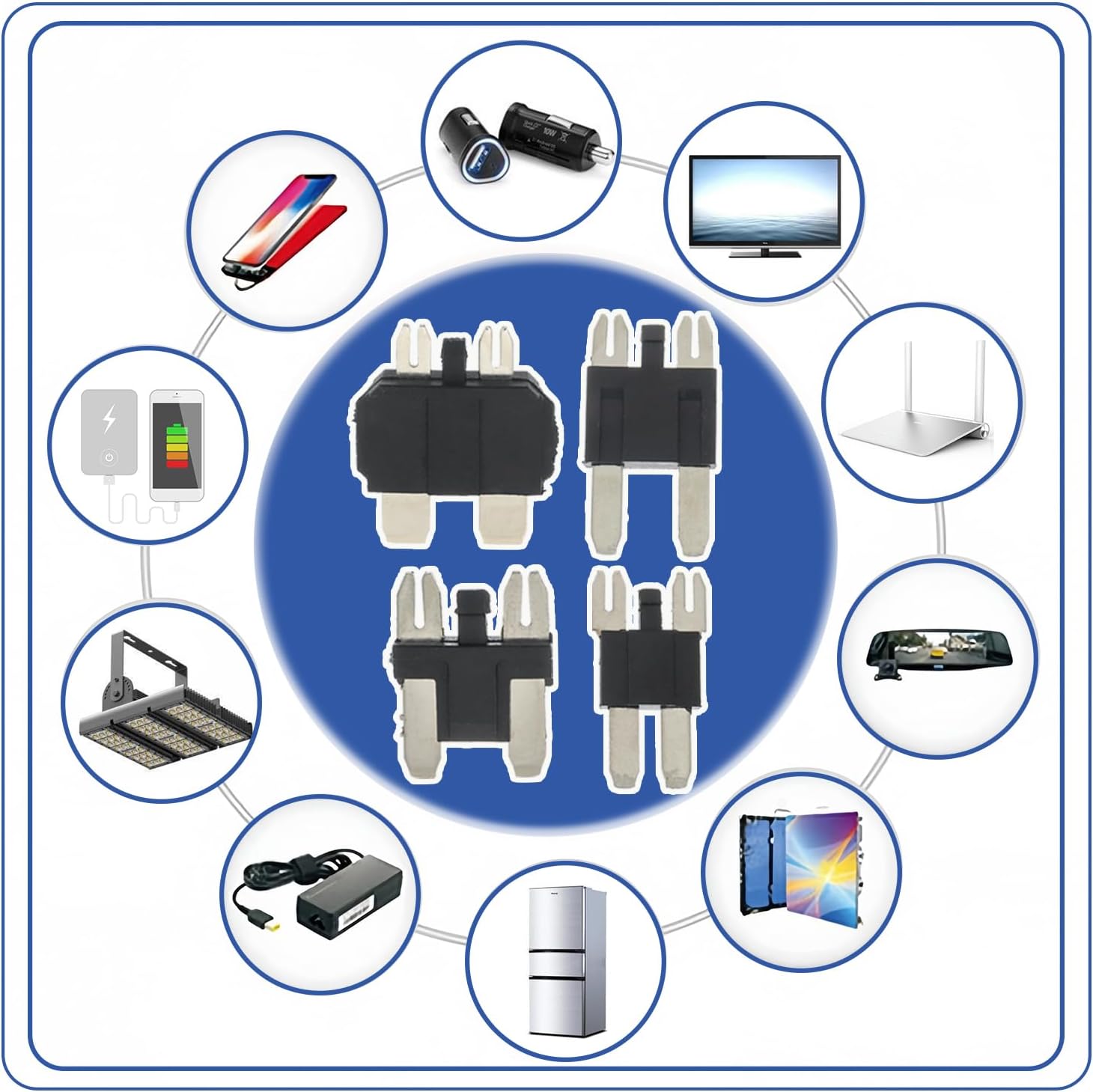 BOJACK Fuse Socket Connector Kit, low-profile mini, micro-2, mini, ATO/ATC, 4 pcs mixed