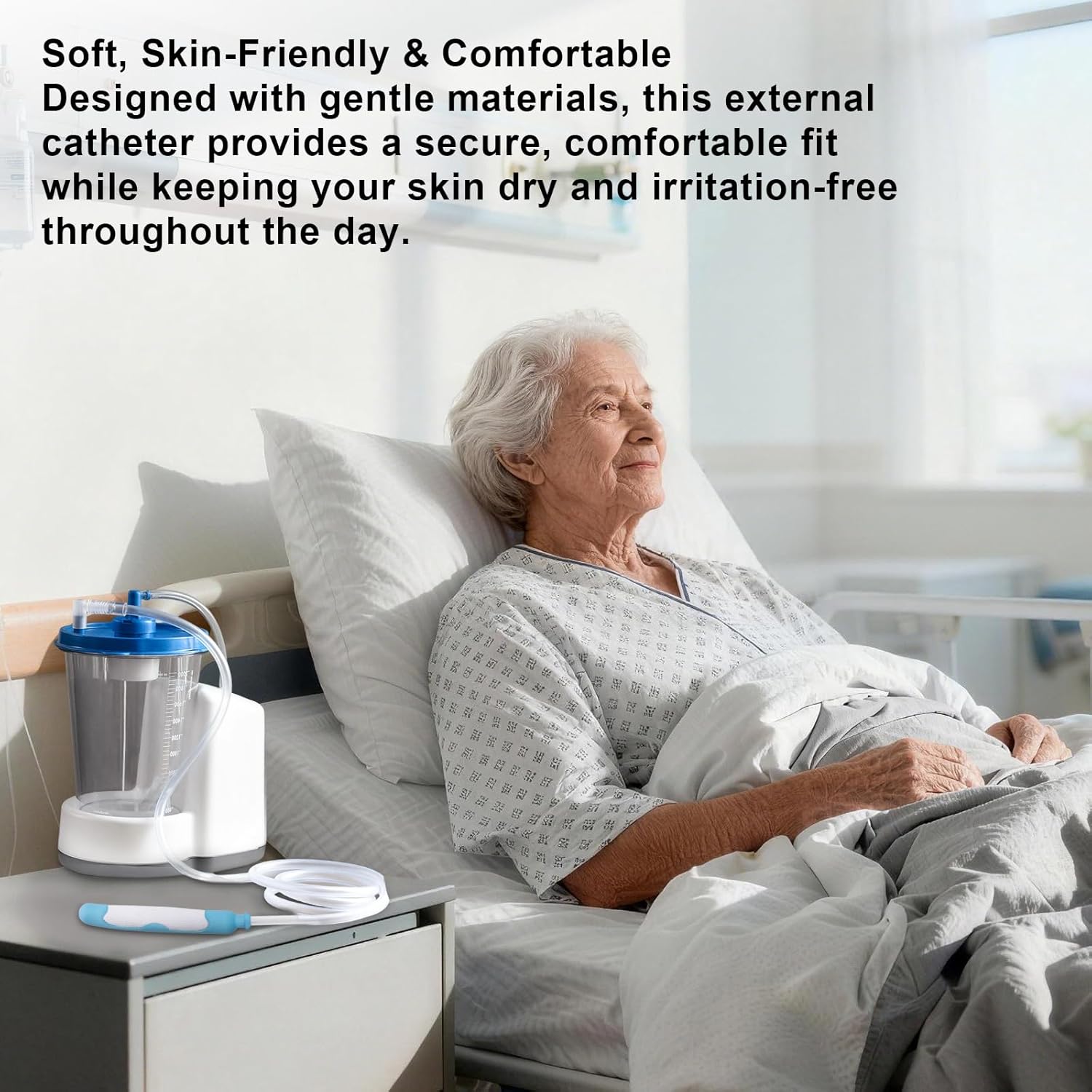 Female External Catheter, 30-Pack, Soft & Comfortable External Urine Collection Device, Non-Invasive Design, Compatible with Most Suction Systems