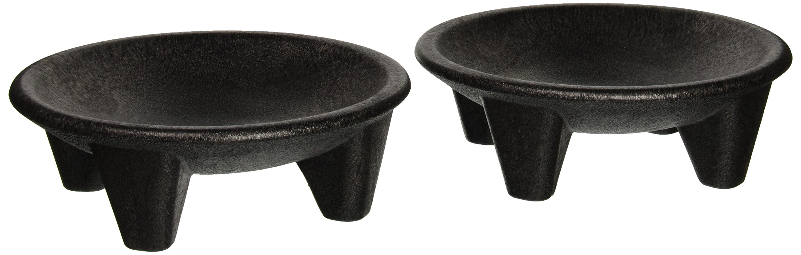 12 oz Black Plastic Molcajete Salsa Plate Set by Winco – 12 Ounce, Plastic, Black, Pack of 2, Model PMP-12