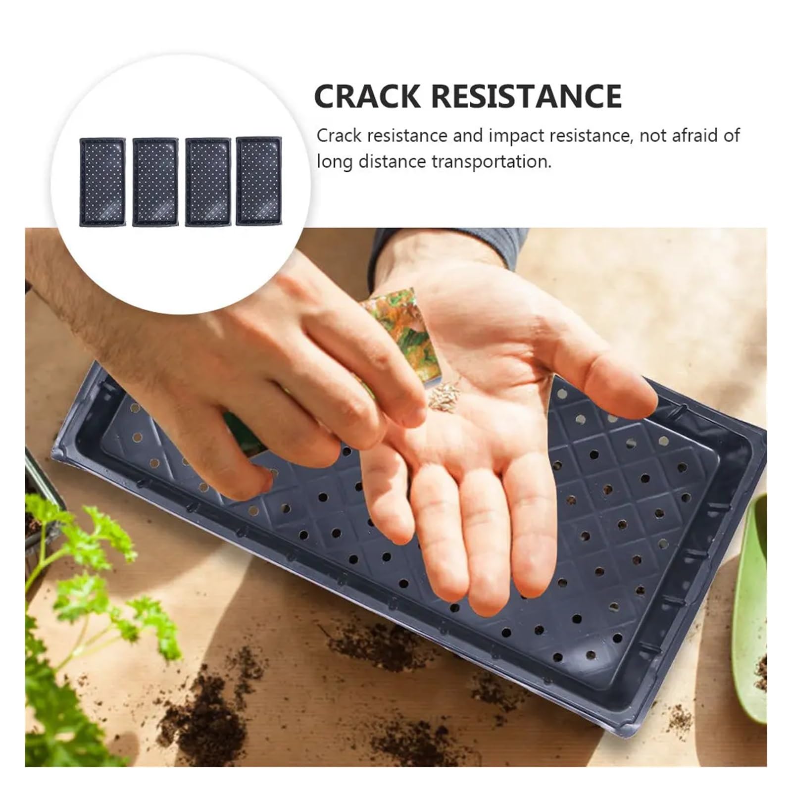 Semilleros De Germinacion Bandeja for Plantar en vivero, bandejas de Cultivo de Mano de Obra Fina for Suministros de jardín, iniciador de plántulas, Uso en Invernadero, 4 Uds.