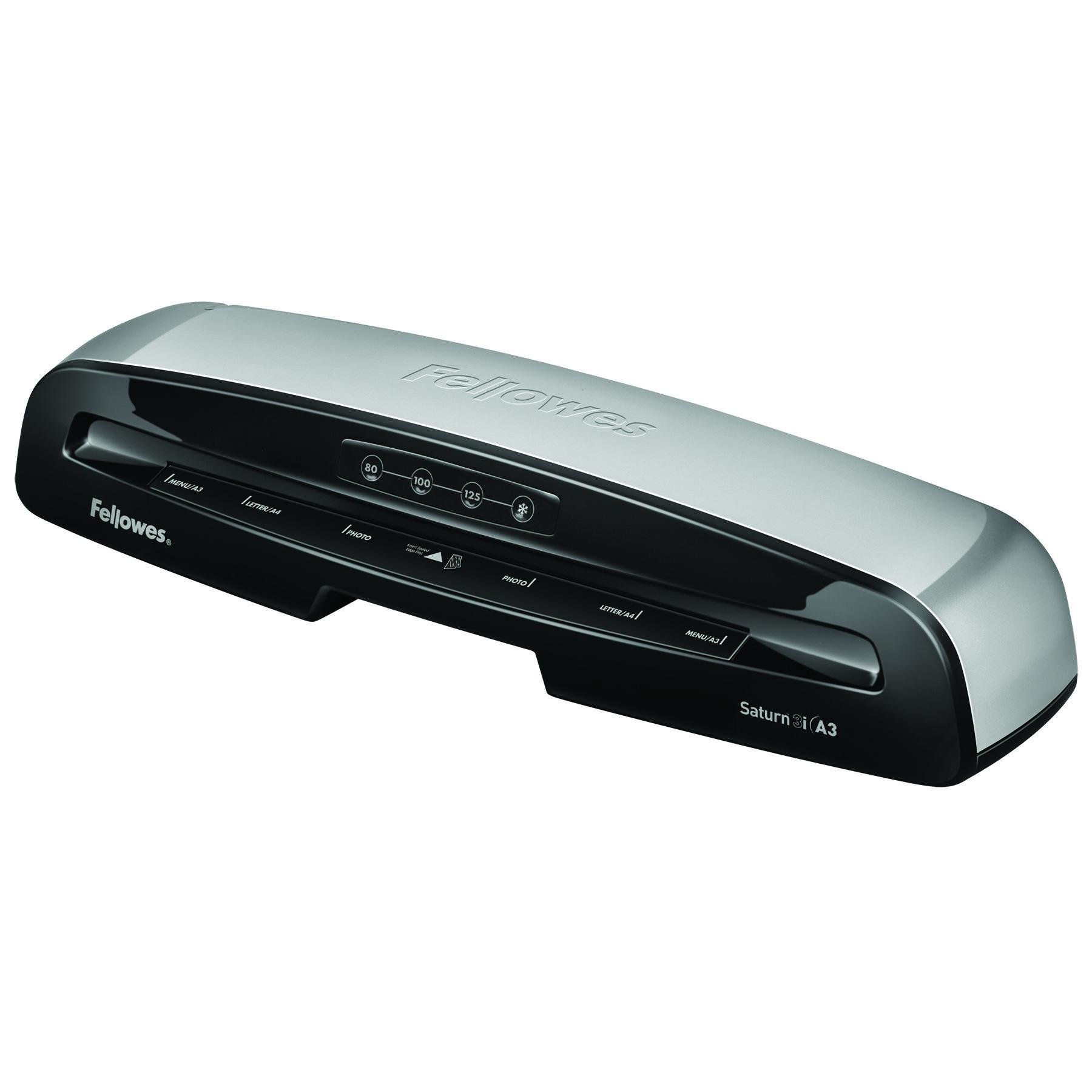 Fellowes A3 Laminiergerät Saturn 3i für 80-125 Micron Folien, 60 Sek. Aufwärmzeit, staufreies Laminieren, inkl. 10 gratis A4 Laminierfolien & ImageLast Laminierfolien 125 Mikron, DIN A4 (100er Pack)