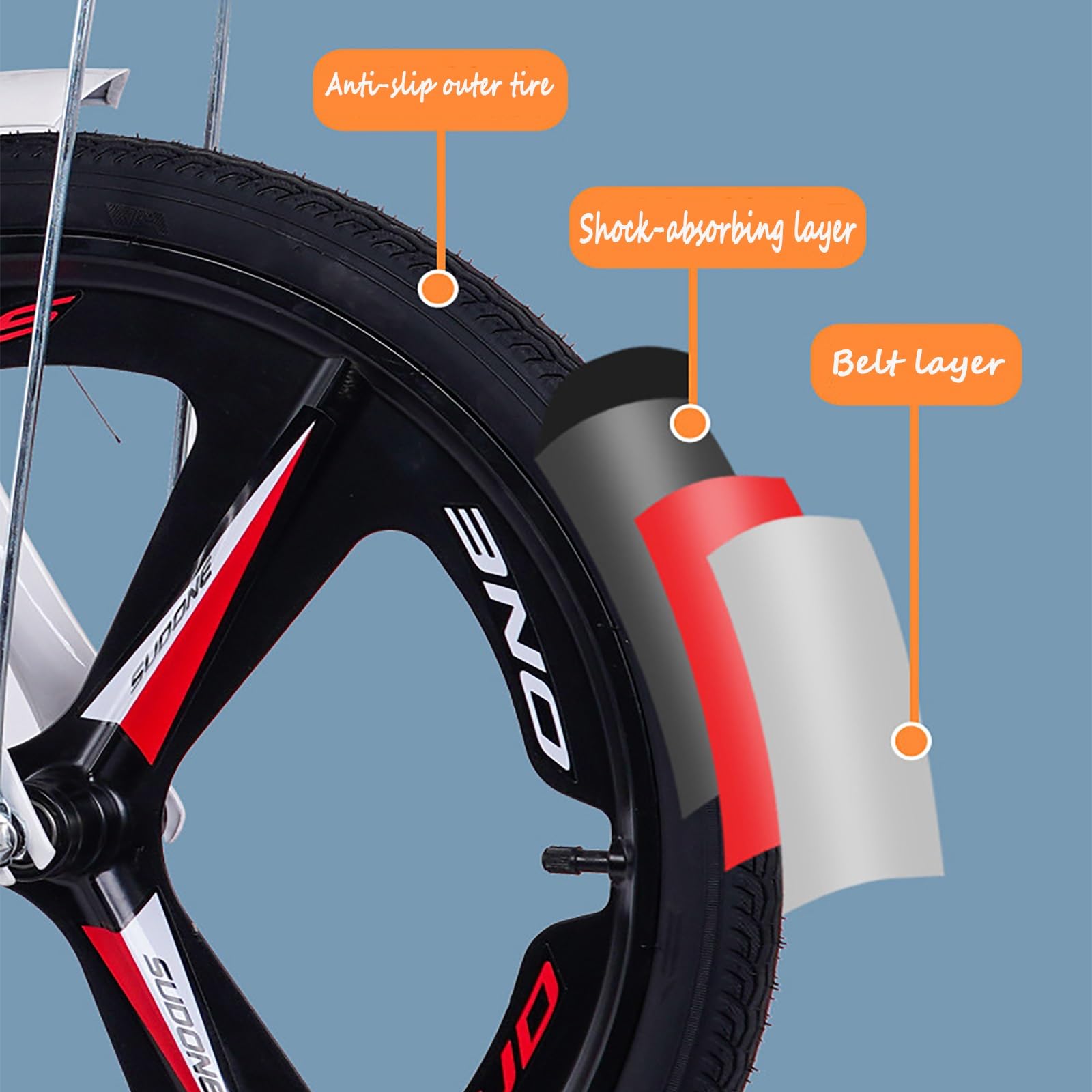 Bicicletta Pieghevole Leggera da 22/24 Pollici for Adulti, Trasmissione a Catena, Telaio in Alluminio Leggero, Bicicletta da Viaggio Unisex(C,22in)