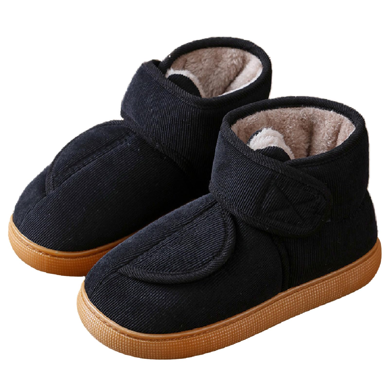 Bottes de Neige Femme Hommes Hiver Chaude Peluche Fourrés Chaussons Antidérapant Pantoufles Bottines Chaussures à enfiler for Personnes âgées