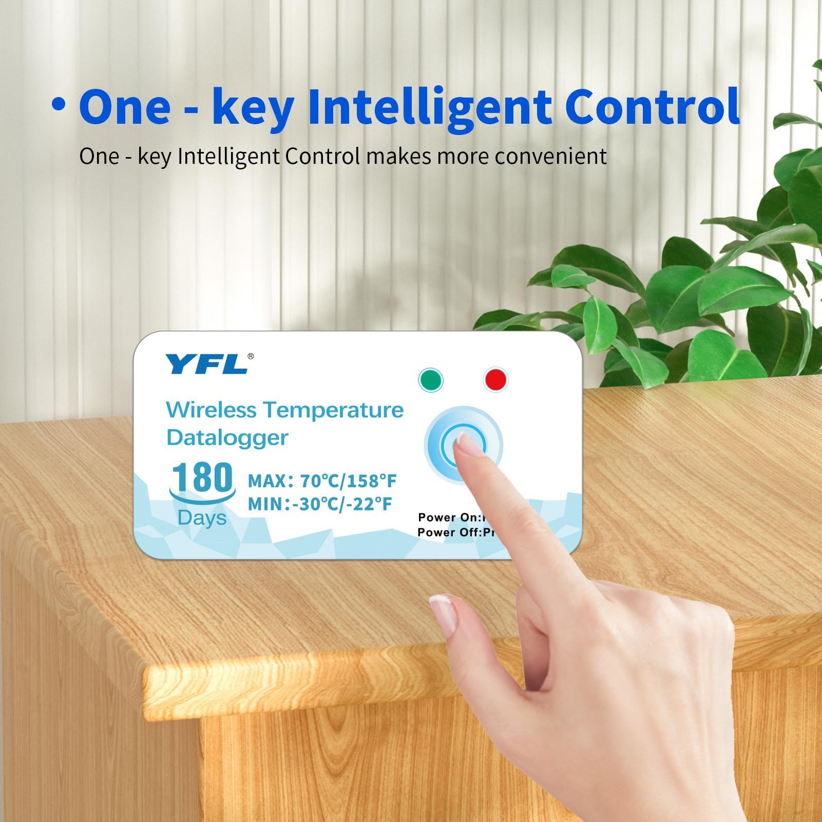 YFL Wireless Temperature Data Logger Reusable Temperature Sensor USB-Free Thermometer Recorder High Accuracy Thermometer with PDF Reports 180 Days Low Temperature Monitor Indoor Outdoor-10 Packs