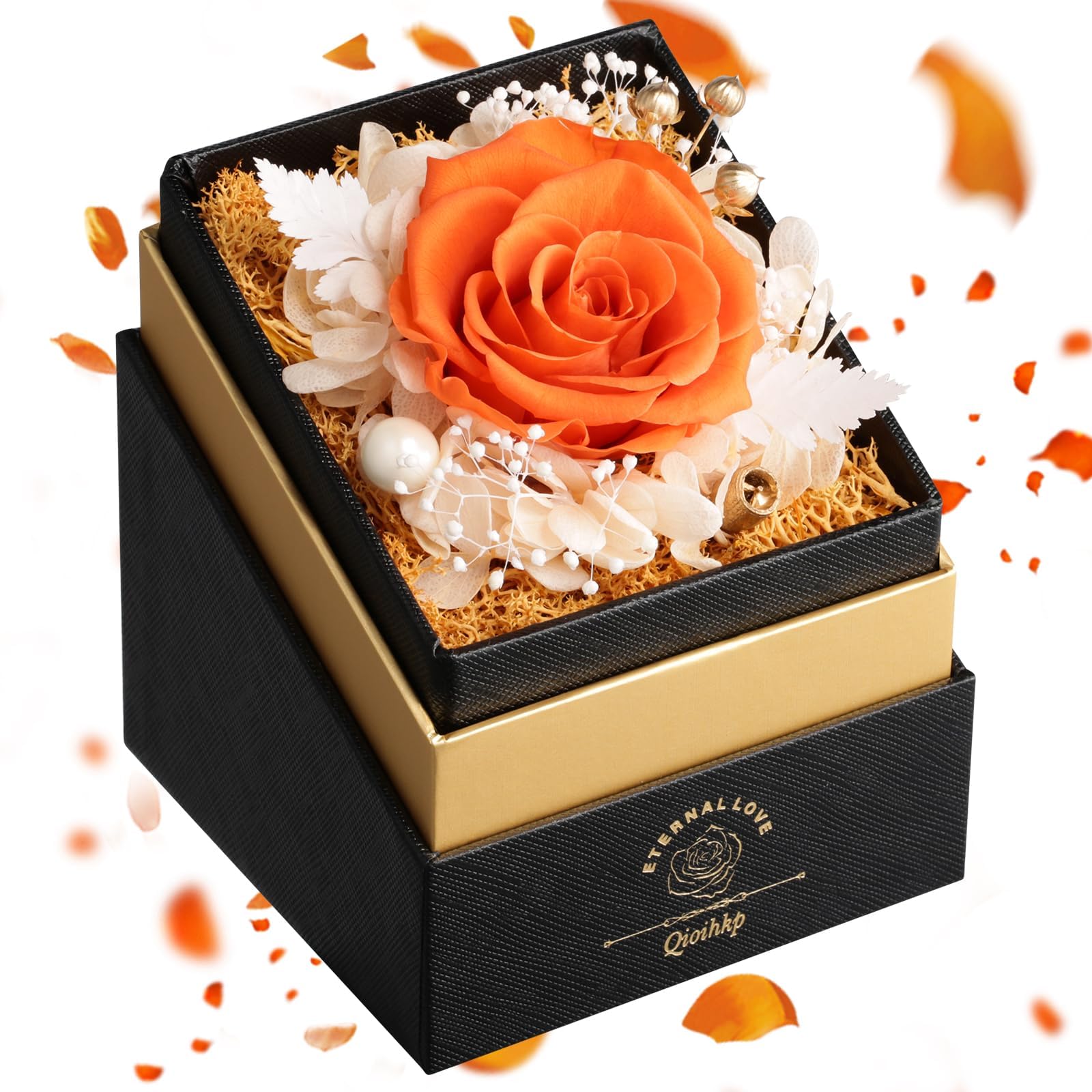 Cadeau Femme Rose éternelle Avec Collier – Coffret Cadeau Romantique Anniversaire, Saint-Valentin, Fête Des Mères | Fleur Préservée + Bijou - 6