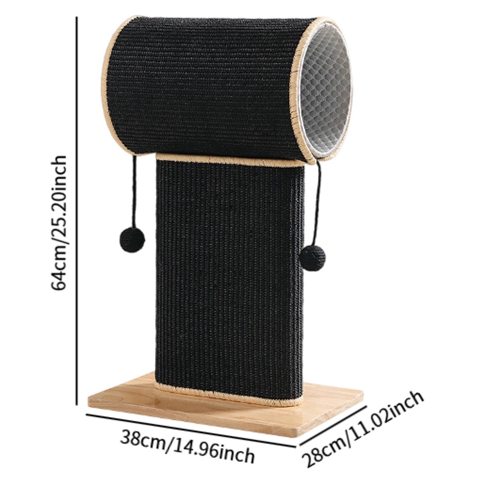 Baoblaze Cat Scratching Post with Tunnel Bed Pet Supplies Black Activity Center for Indoor Cats Grinding Claws Climbing Frame