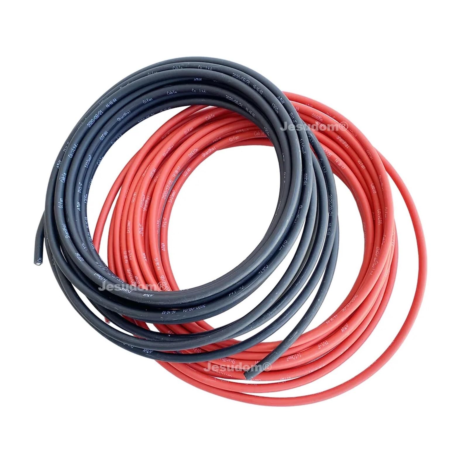 PV Kabel 1 Paar 6 mm² / 4 mm² / 2,5 mm² 10/12/14AWG 7/8/10 m Schwarz + Rot Solar-PVC-isolierte elektrische Anschlusskabel PV-Panel-Anschluss(2M_10 AWG-6MM2)