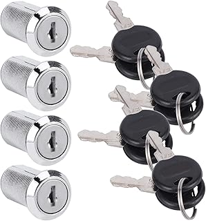 Hilitand 4Set 103-30 Lock Cylinder Cabinet Cam Locks, Zinc Alloy Secure File, Drawer, Mailbox, RV Cylinder Replacement Lock, Hardware with Keys, Cabinet and Drawer Locks