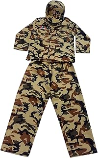 زي عسكري بنمط مموه للأطفال، بدلة قتالية بأكمام طويلة وبنطلون، ملابس تنكرية للمغامرات وحفلات الأزياء التنكرية من لوكي بوي