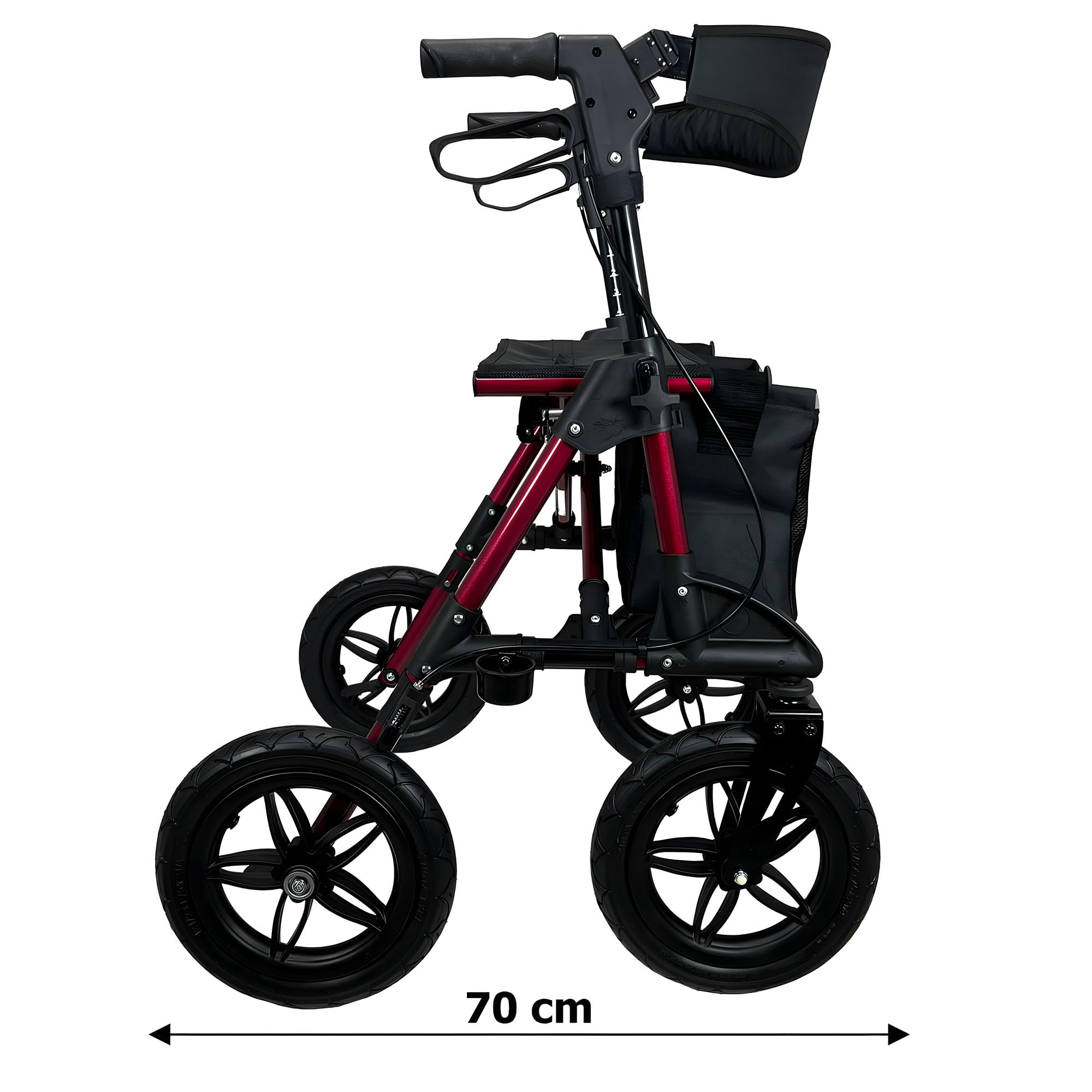 Deambulatore in Alluminio Crosser con ruote Grandi e porta bastone, perfetto per terreni e attività all'aperto