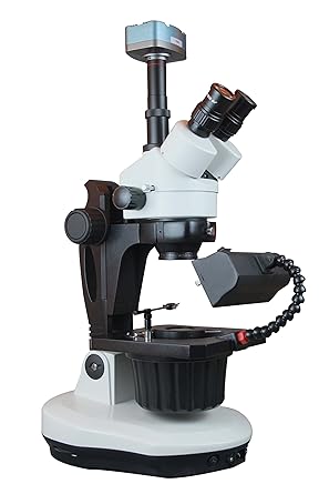 Radical Gem Testing Gemology Darkfield 7-90x Zoom Stereo LED Microscope with Darkfield and 3Mpix Quality Camera