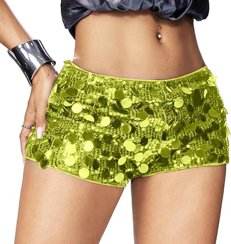 Shorts for Women Biker Long Women's Sexy Sequin Hot Mini Shorts Y2K Sparkle Low 