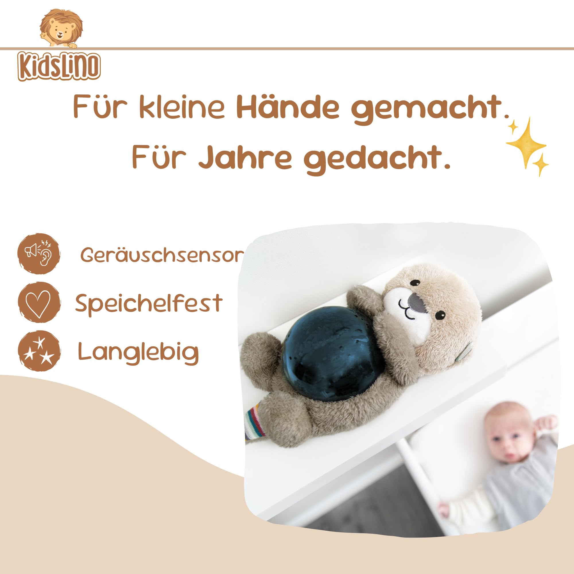 Personalisierter Sternenlicht Projektor Otto – Baby Einschlafhilfe & Nachtlicht Kinder – Beruhigendes Schlummerlicht mit Sternenhimmel – Sanfte Projektion gegen Angst im Dunkeln – Geschenk zur Geburt