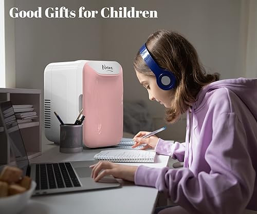 Miniatura 8 de NXONE Mini nevera, refrigerador pequeño de 8 latas6 litros, 110 VAC12 V CC, enfriador termoeléctrico portátil y calentador, escritorio para el