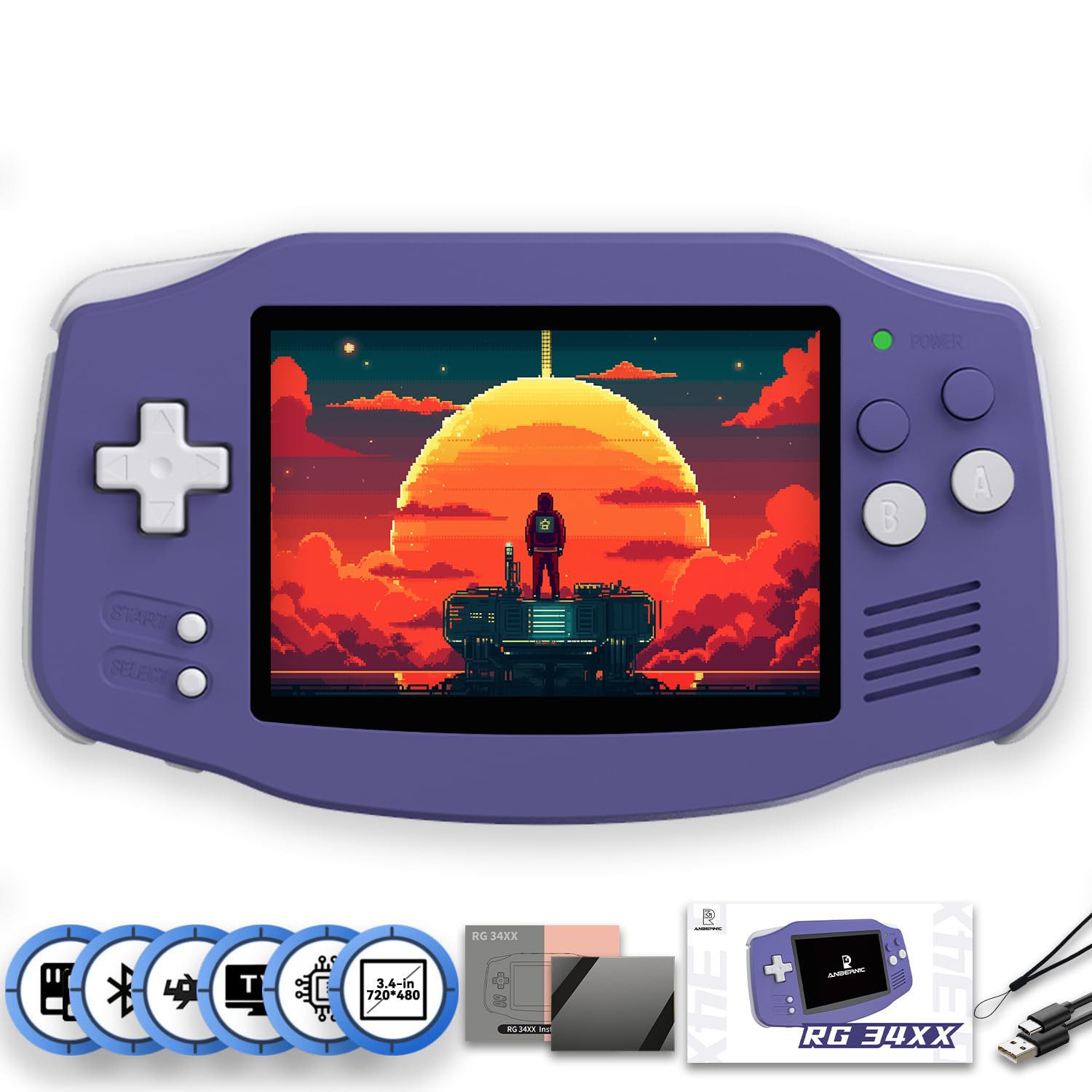 RG34XX Handheld Game Console 3.4-inch 720*480 IPS Screen 3500mAh