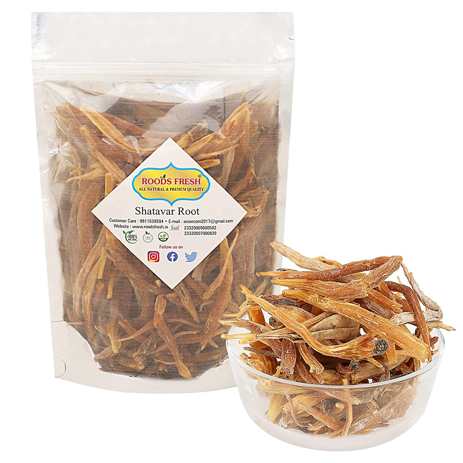 Shatavari Root - Asparagus Racemosus - Sitawar|Shatawar PILI- SATAWARI, Natural (200 Gram)