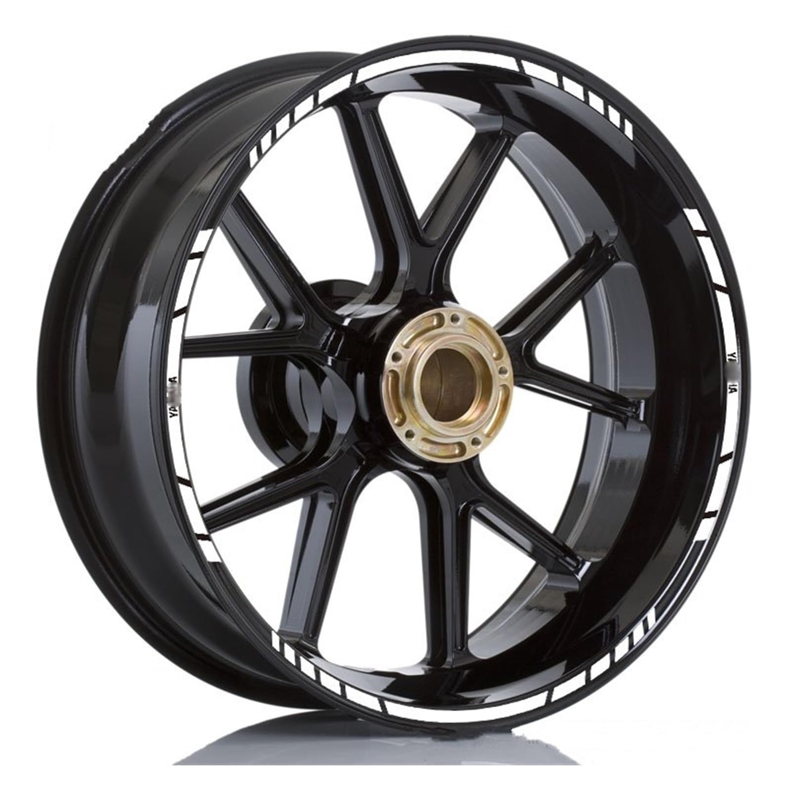 Sjhyll Outside1 For For Yzf R1 R6 Fz1 Fz8 Fz6 Xj6 For Mt03 Mt07 Mt09 Mt10 Motorcycle Wheel Reflective Rim Decal Sticker(Outside1)