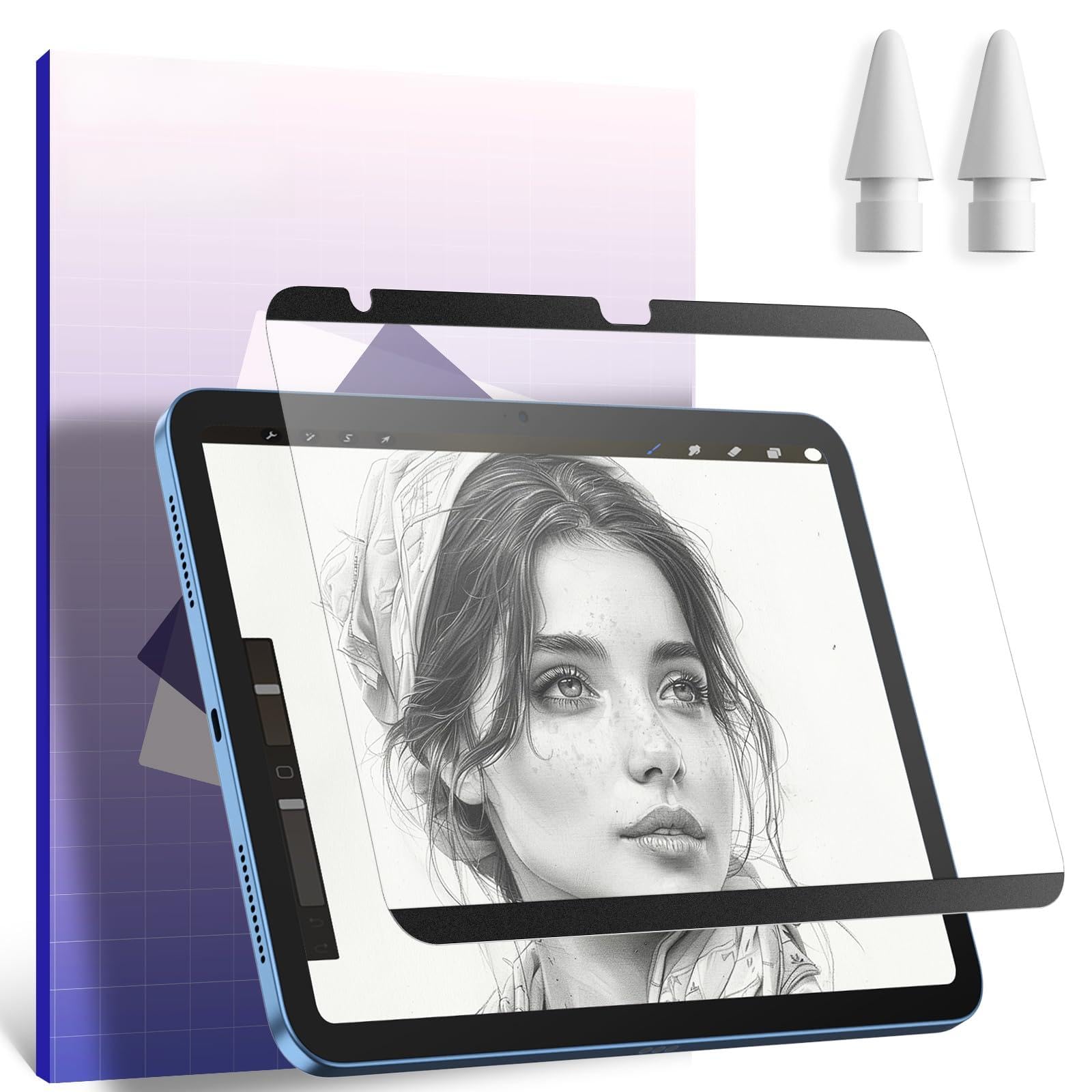 IPROKKO 2 Stück Magnetischer Papier Schutzfolie Kompatibel mit iPad Pro 11 (2022,2021,2020,2018) & iPad Air 5 (2022) & iPad Air 4 Generation 10,9 Zoll Matte Papierfolie Screen Protector Displayschutz