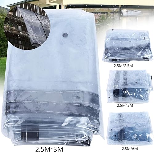 Miniatura 5 de Toldo transparente impermeable de grado comercial, toldo de vinilo transparente enrollable para tiendas de campaña, toldos, toldos, cortinas (negro)