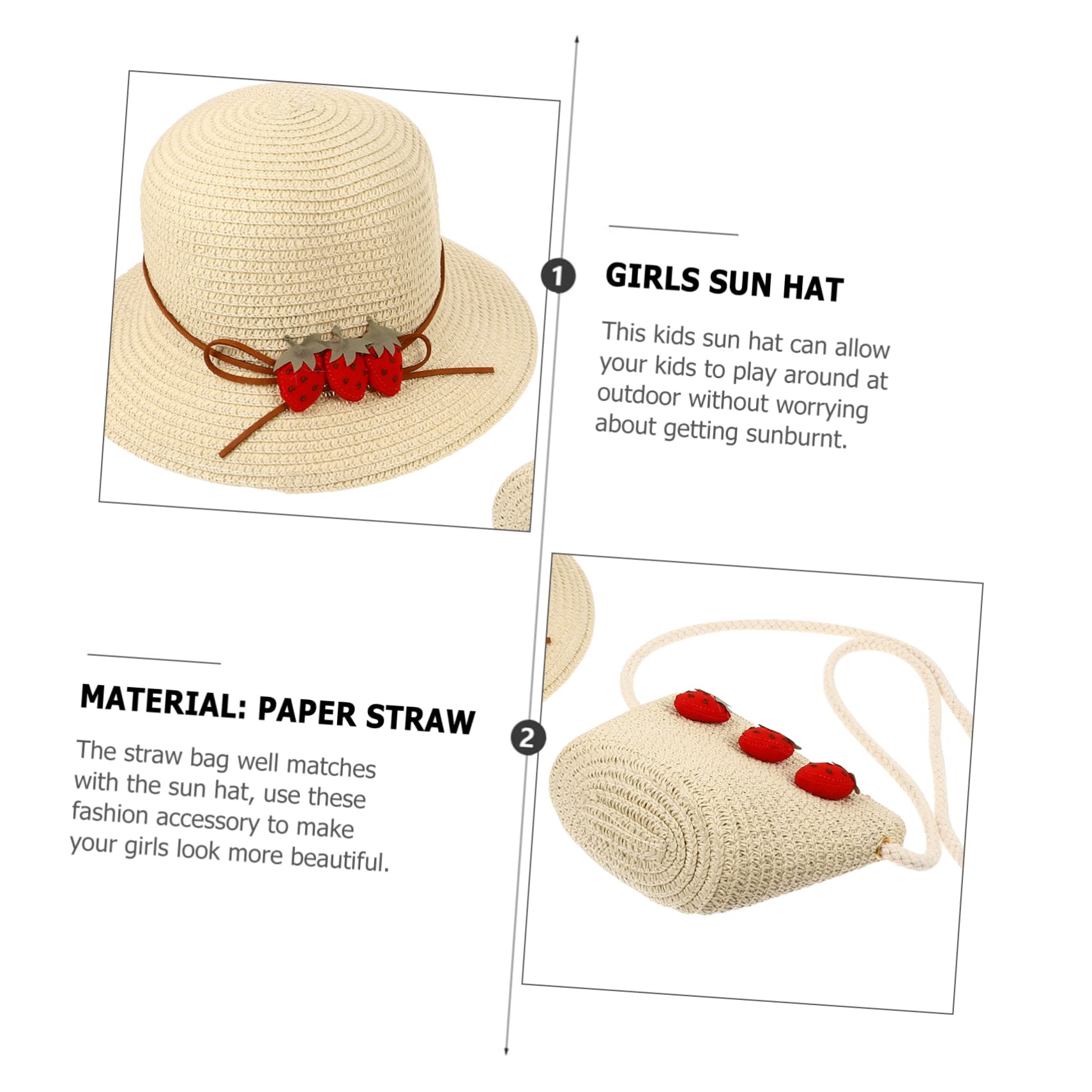 SHERCHPRY Tote De Sombrero Tejido Sombreros para Mujer Bolso Bandolera Sombrero De Pescador Tejido Sombrero para El Sol Sombrero De De Niña Pequeña Bolso De Hombro Papel Beige