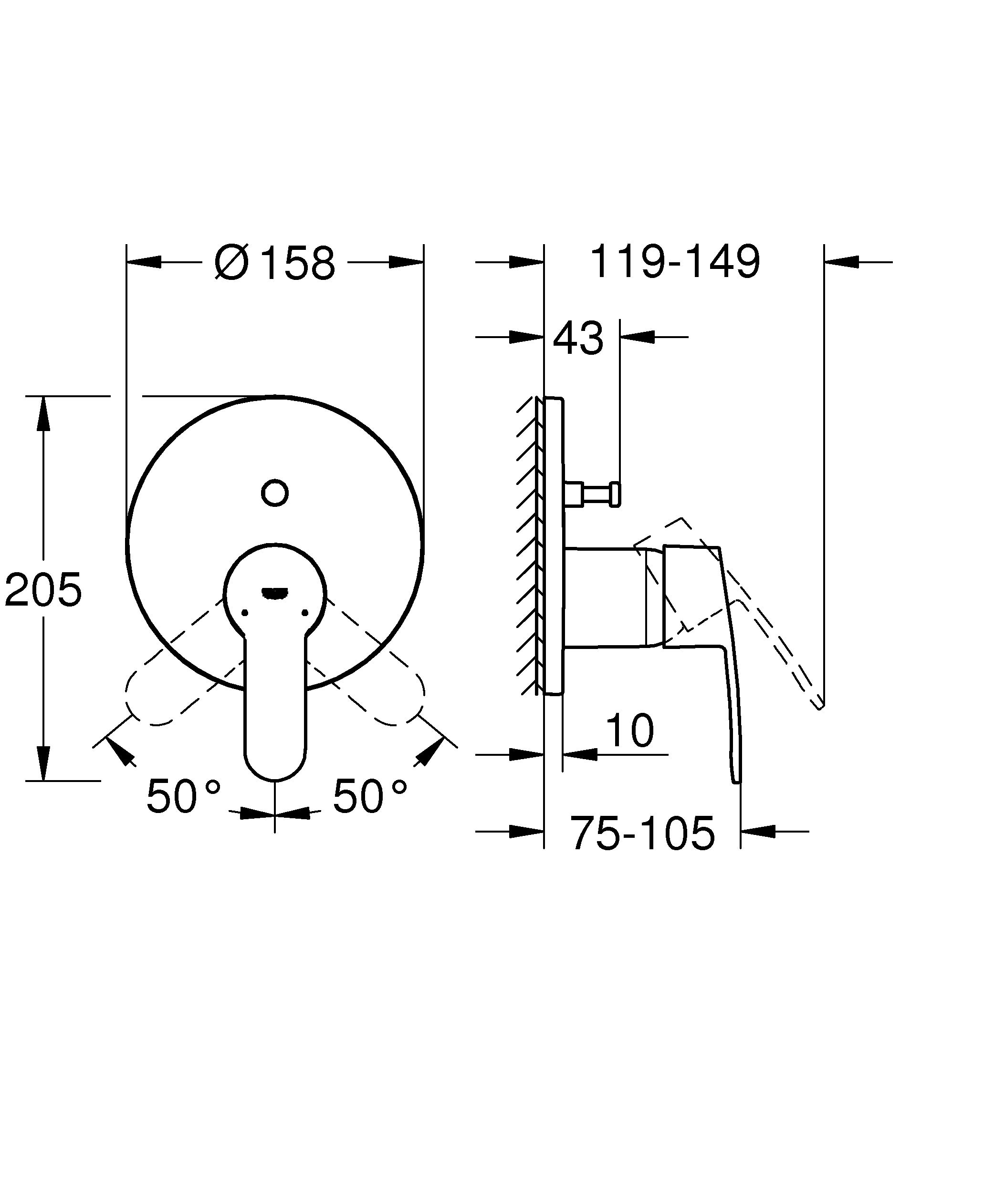 Grohe 24052002 Parte Esterna Vasca-Doccia Incasso per Smartbox Eurostyle Cosmo