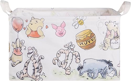 Cesta de almacenamiento de osos, cesta grande de lona plegable con revestimiento de polietileno impermeable, para niños y niñas, baño, dormitorio,