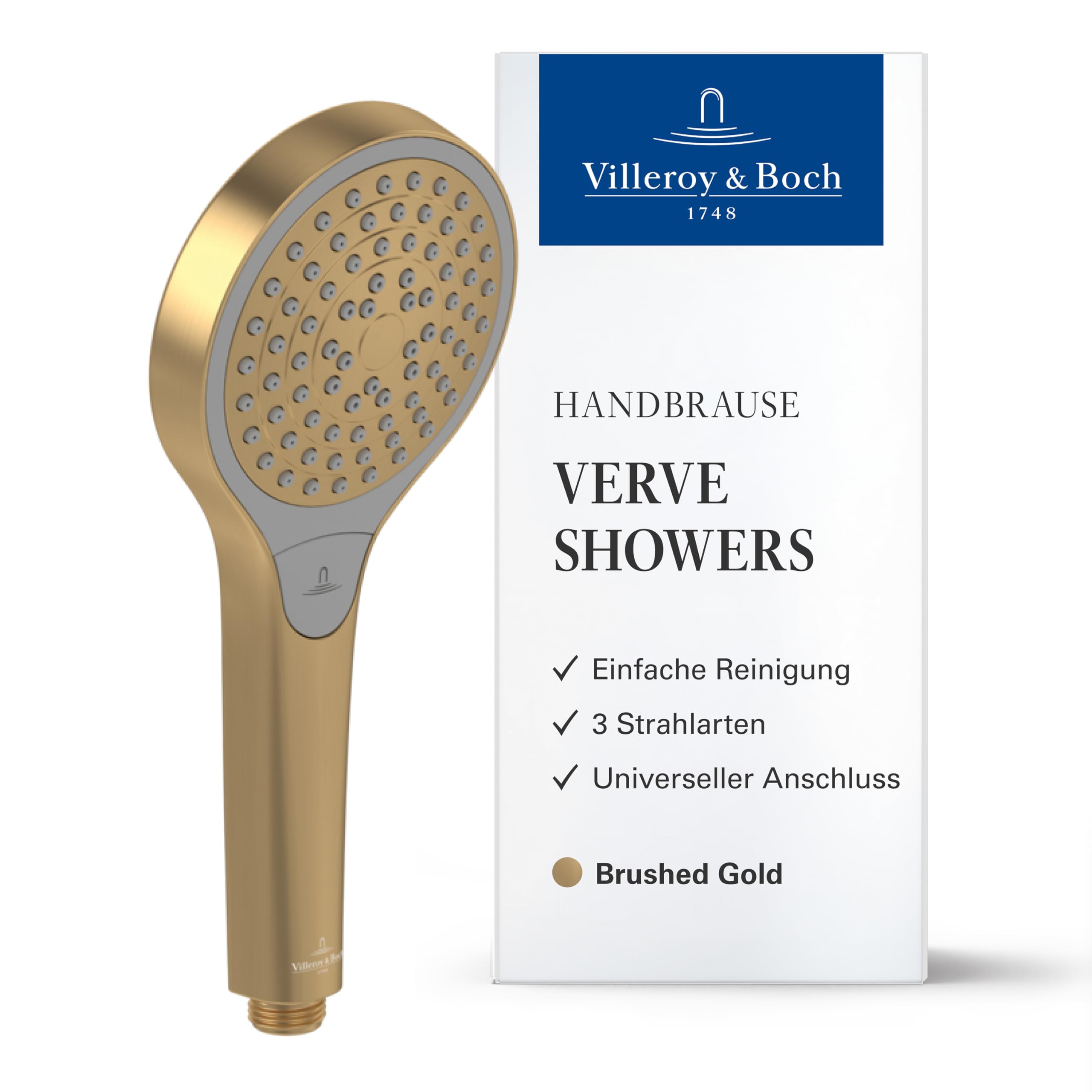 Villeroy & Boch Verve Showers Handbrause – Brushed Gold