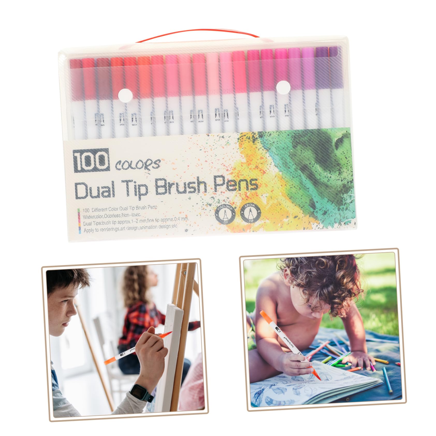 100stücke Pinselmarker Mit Feiner Spitze Farbstifte Und Pinselstifte Malstifte Für Ausmalbücher Schreibwaren Und Künstlerbedarf Inklusive Farbmarker Und Marker Mit Doppelspitze