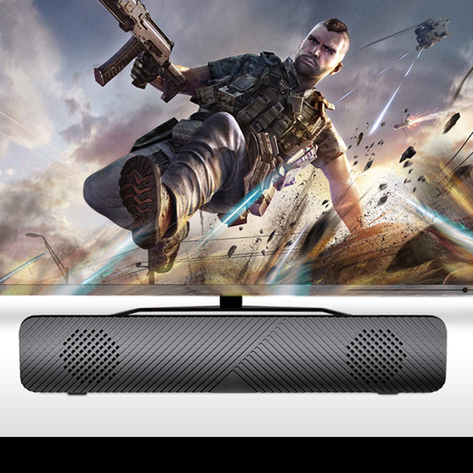 PC Altavoz Altavoces de Audio inalámbricos de 2.0 Canales para TV, Bluetooth, Surround estéreo 3D, Conexión HDMI/Óptica/AUX/RCA/USB Audio Estéreo