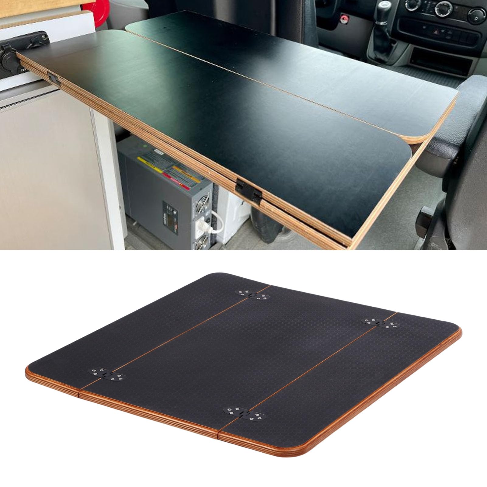Chrees Tavolo da barca con cerniera, 595 x 583 mm, forma quadrata, pieghevole, superficie liscia, per yacht, ponte barca, veicolo commerciale