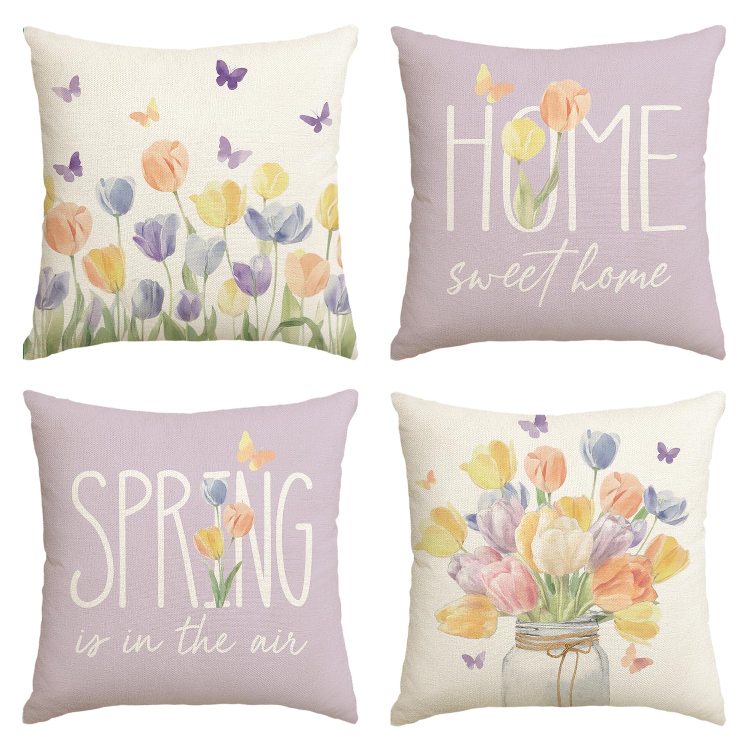 Kussenhoes - Gobelinstof - Pansy - Viooltjes - Bloemen - paars - blauw - 45 x 45 cm
