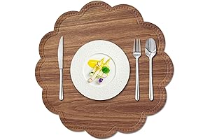 Round Waterproof Wood Placemats for Dining Table