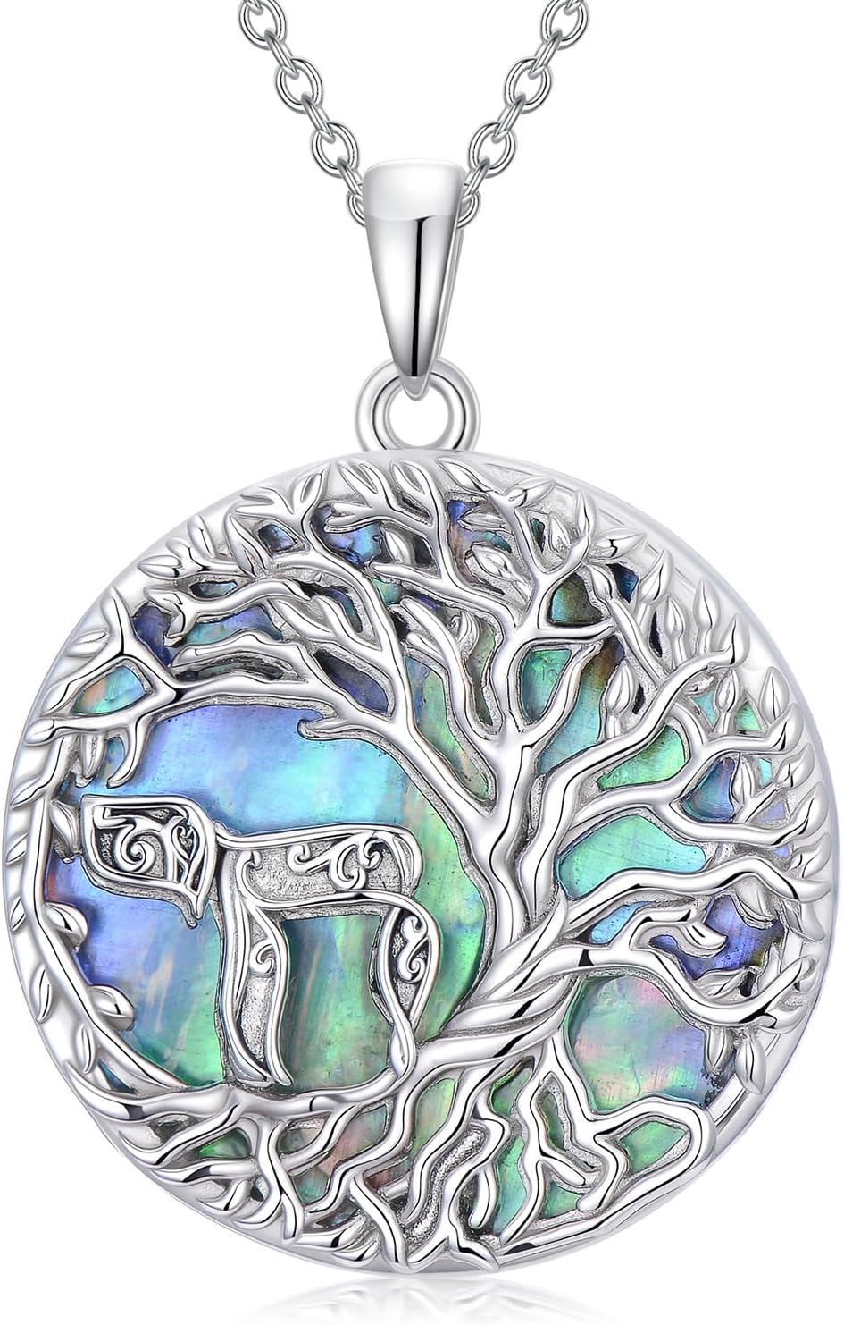 Jewish Jewelry Gifts Necklace Messiah/Chai/Star of David Tree of Life Necklace 925 Sterling Silver Protection Jewelry Gifts for Women Men