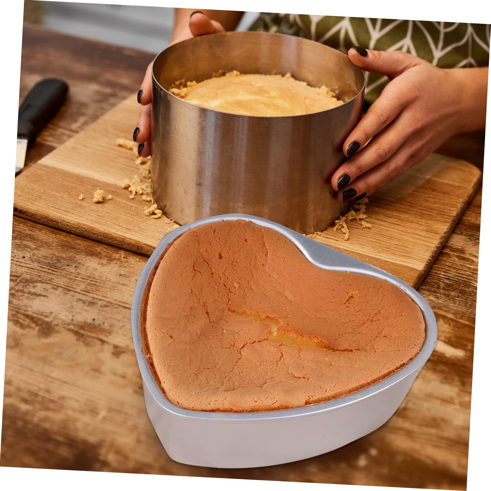 Molde para Pastel Forma de Corazón 20 Cm, Acero Antiadherente, Superficie Lisa, Apto para Horno, Molde de Repostería Creativo para Fiestas y Celebraciones, Adecuado