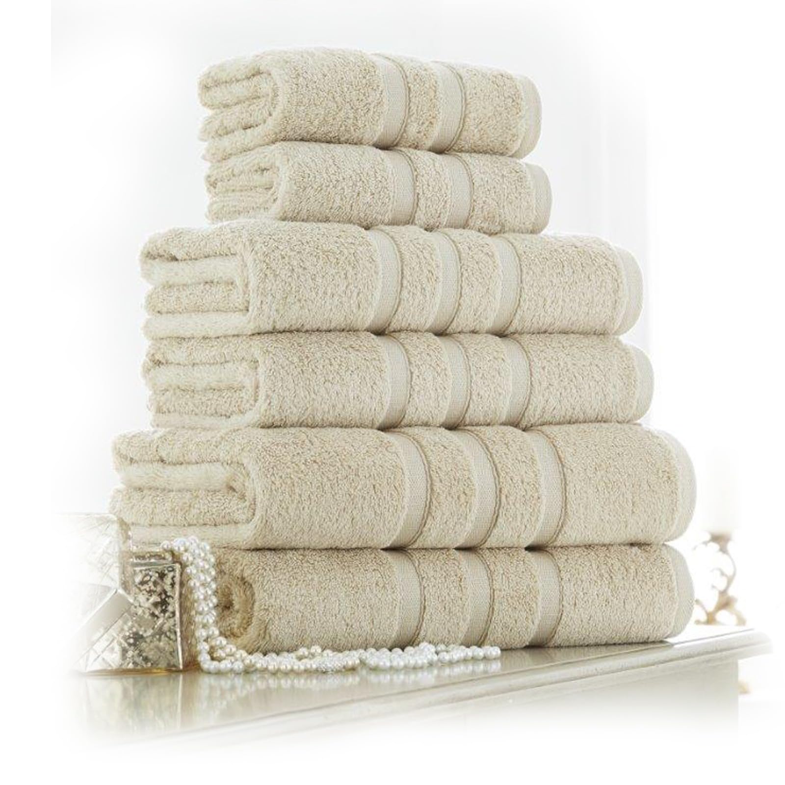 FAIRWAYUK 4 Pack Hand Towels for Bathroom - Ultra Soft 100% Egyptian Cotton, Highly Absorbent 550 GSM, Extra Large Thick Hand Towels, 50x80cm, Hotel & Spa Quality Towels, Natural