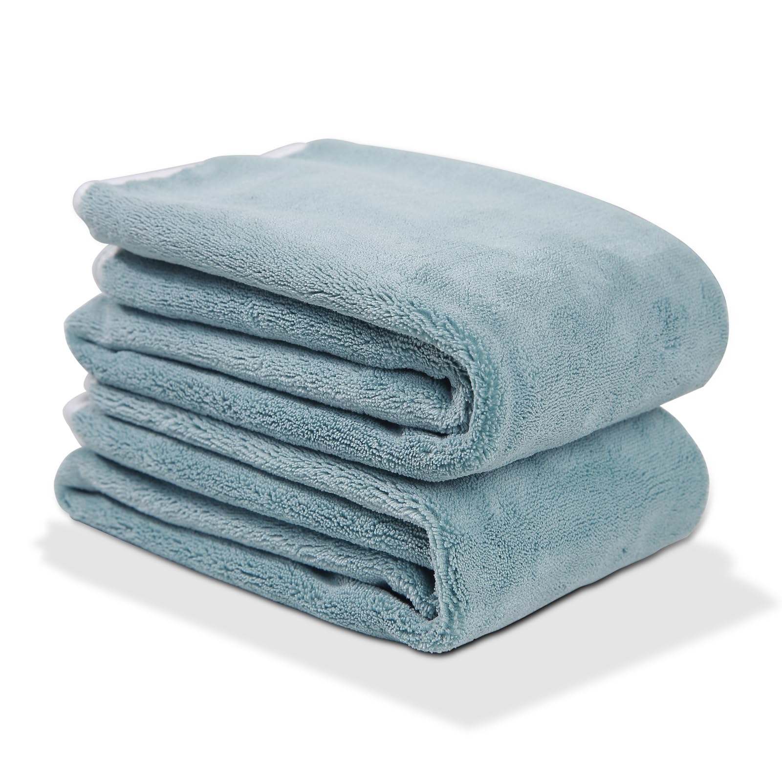 Tanter 2 Pack Adult Bibs for Men and Women, Waterproof, Super Soft Absorbent Terry Cloth, Blue