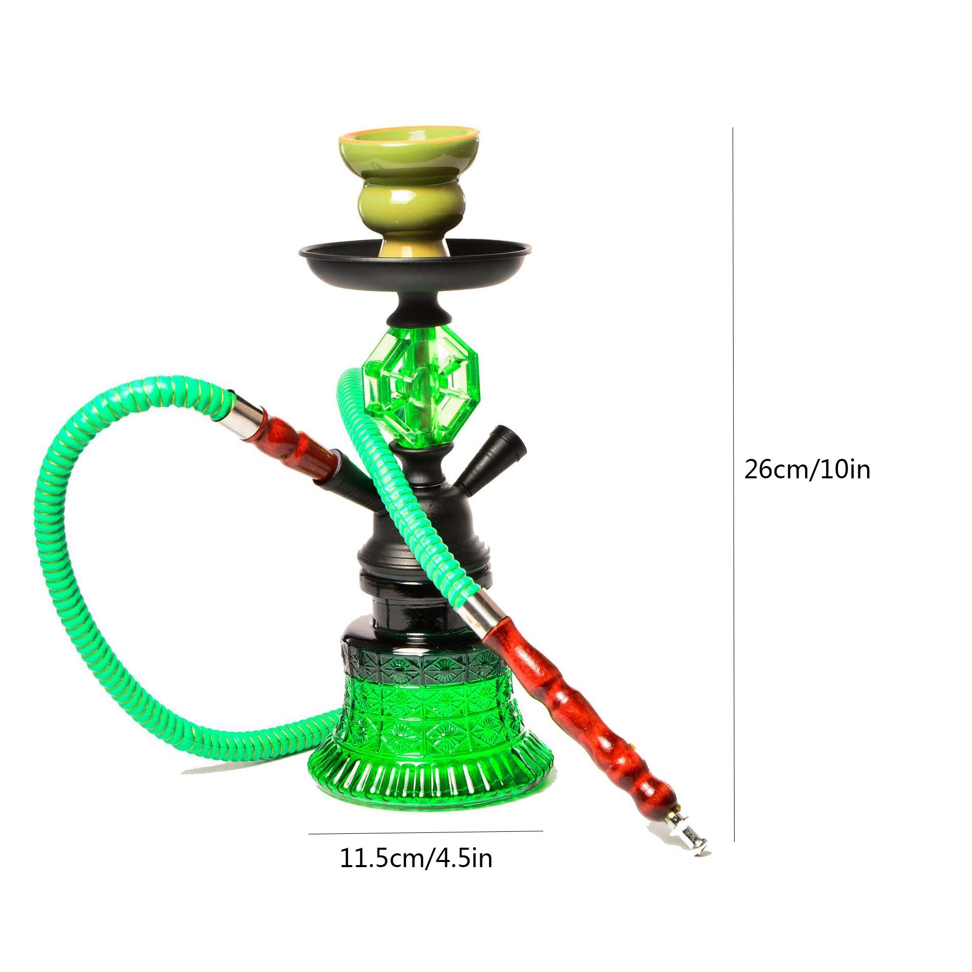 Hookah Set 2-Hose Pipe con Un Tazón de Cerámica, Clip de Carbono, Lámina de Aislamiento Térmico para Better Shisha Hookah Smoking Deluxe Shisha,Negro