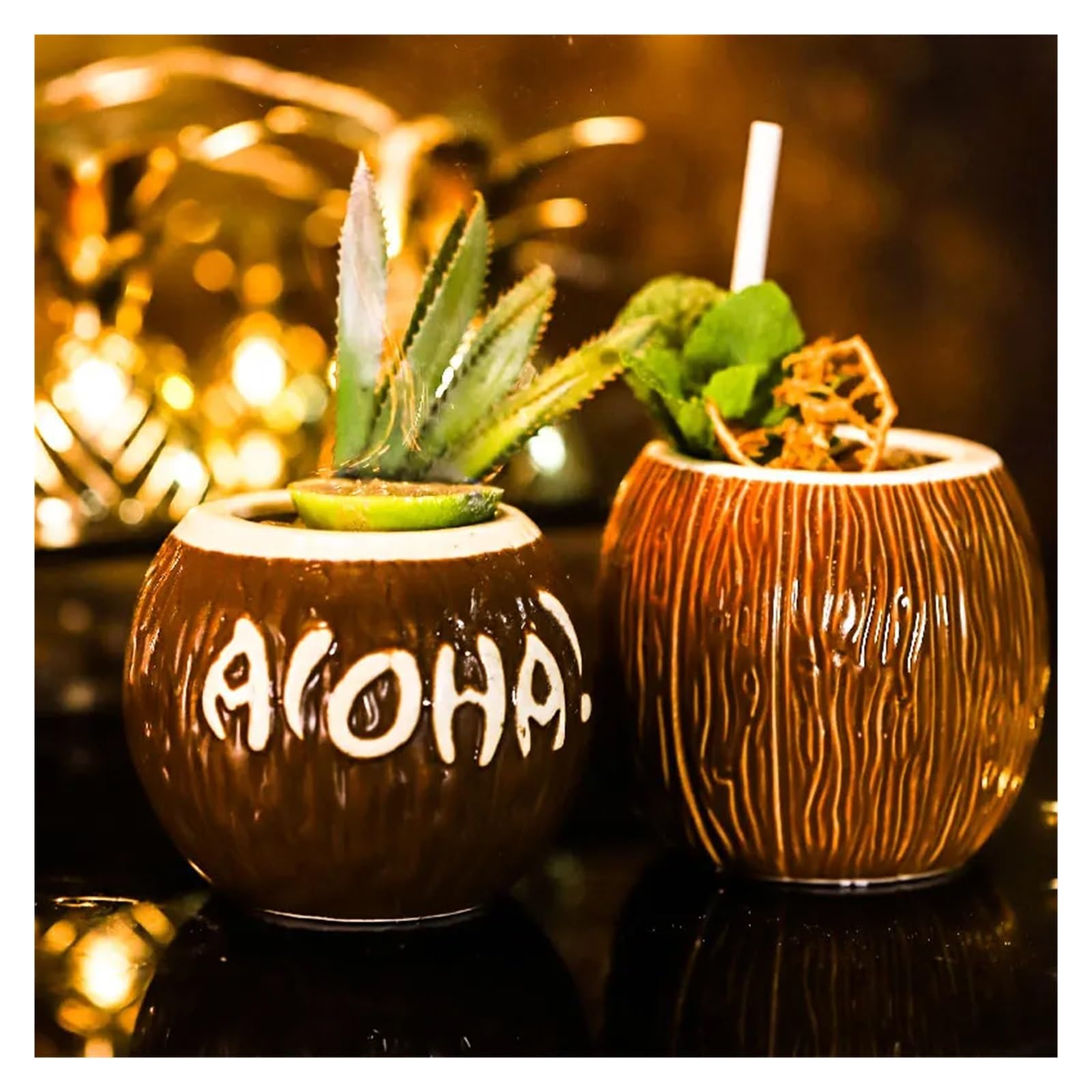 Bicchieri Cocktail Tazza Tiki in ceramica, tazza da cocktail creativa, tazza Tiki dell'Isola di Pasqua, regalo di Halloween for attrezzo da bar(W1 420ml)