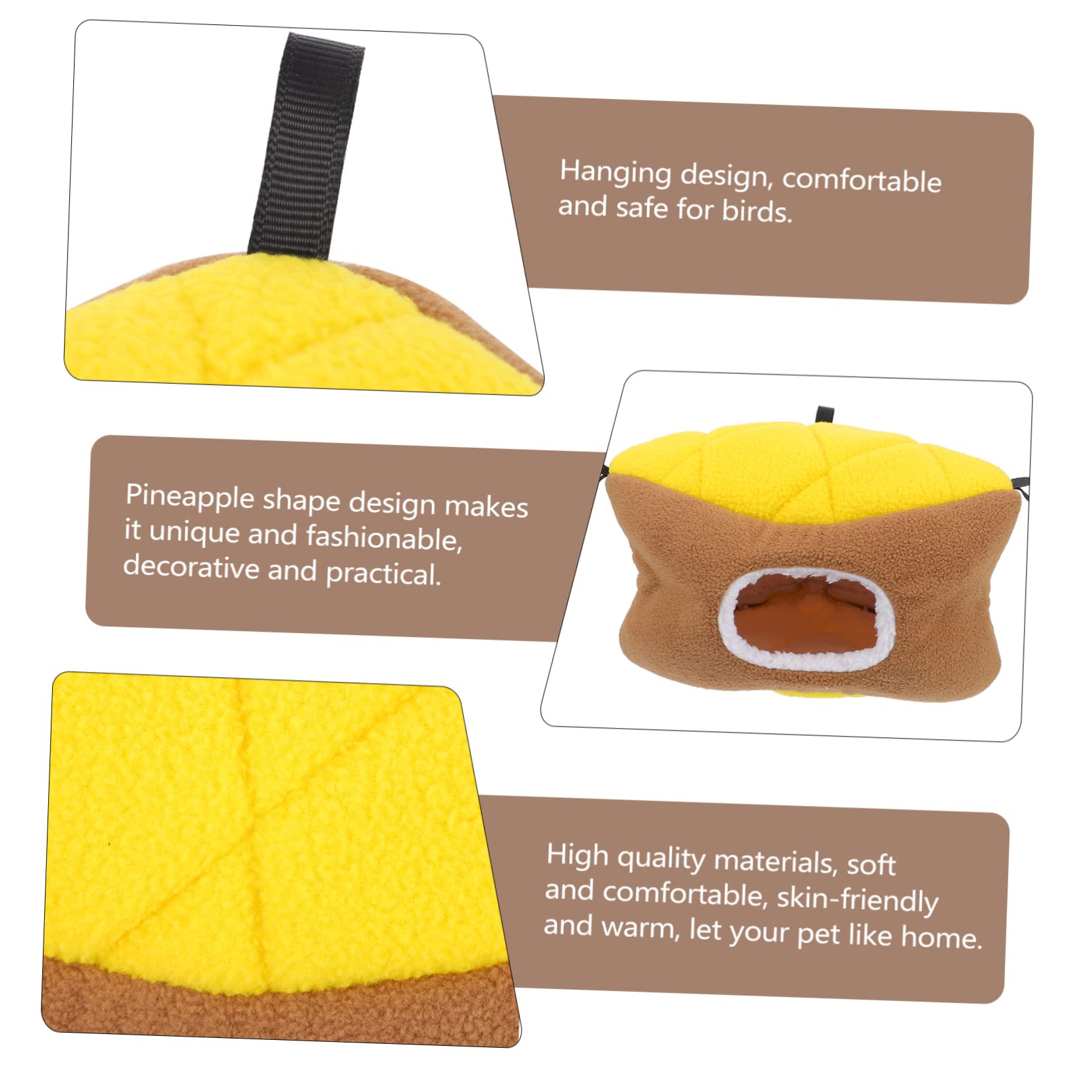 HEMOTON Birds Winter Hanging Nest Portable Warm for Parrots Hamsters Small Animals Cozy Nest for Pet Birds for Play Rest