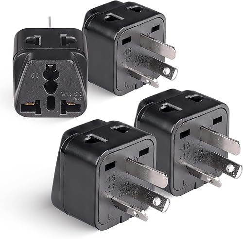 Miniatura 10 de OREI Enchufe adaptador de viaje de Estados Unidos a Australia, China, Nueva Zelanda y más (tipo I), 2 en 1, certificado CE, cumple con RoHS, paquete