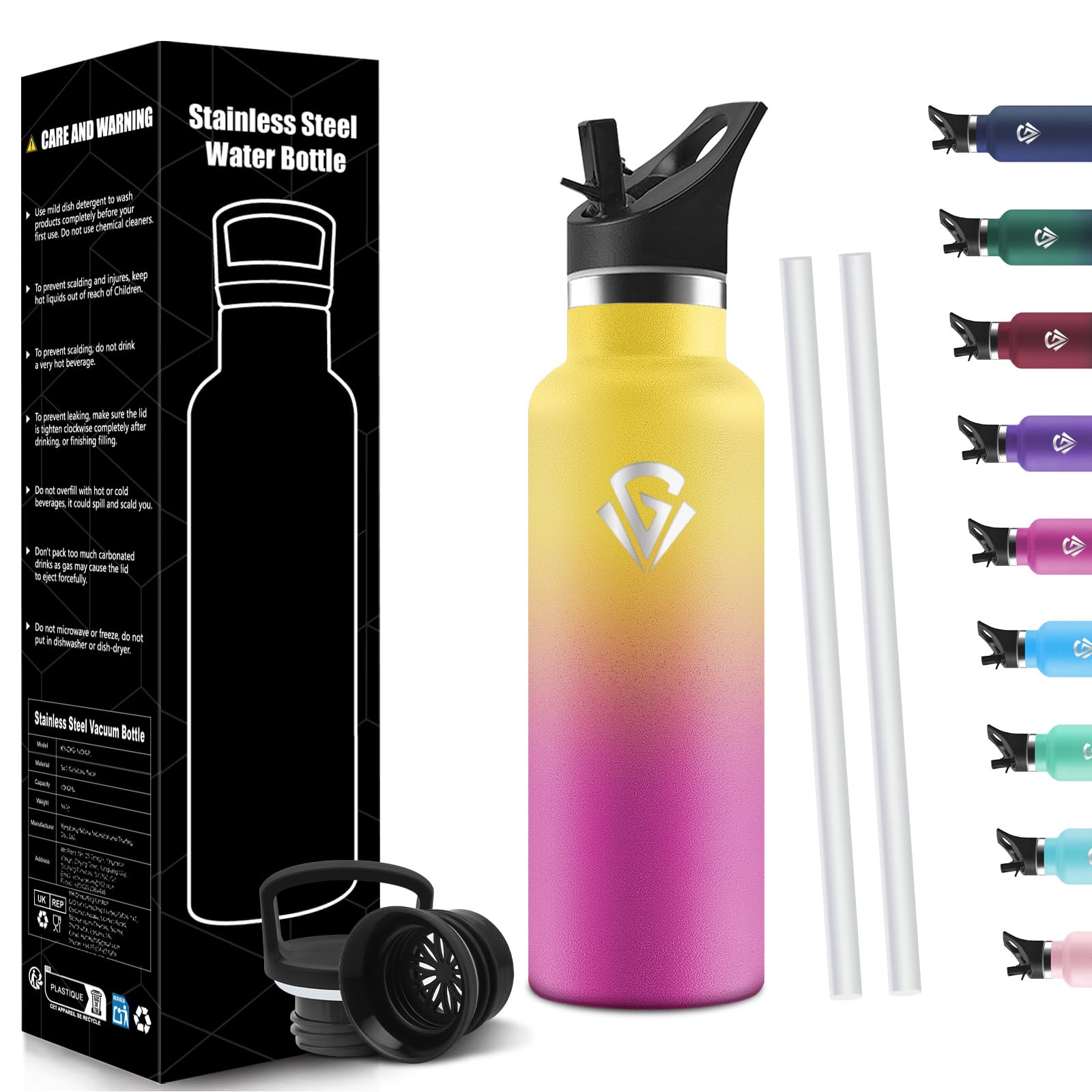 HoneyHolly Children's Thermal Bottle, 500 ml, 18/8 Stainless Steel, Thermal Bottle, BPA-Free, Double Walled Vacuum Bottles, Thermal Bottles with Straw, Thermos for School, Sports, Outdoor โ image 1