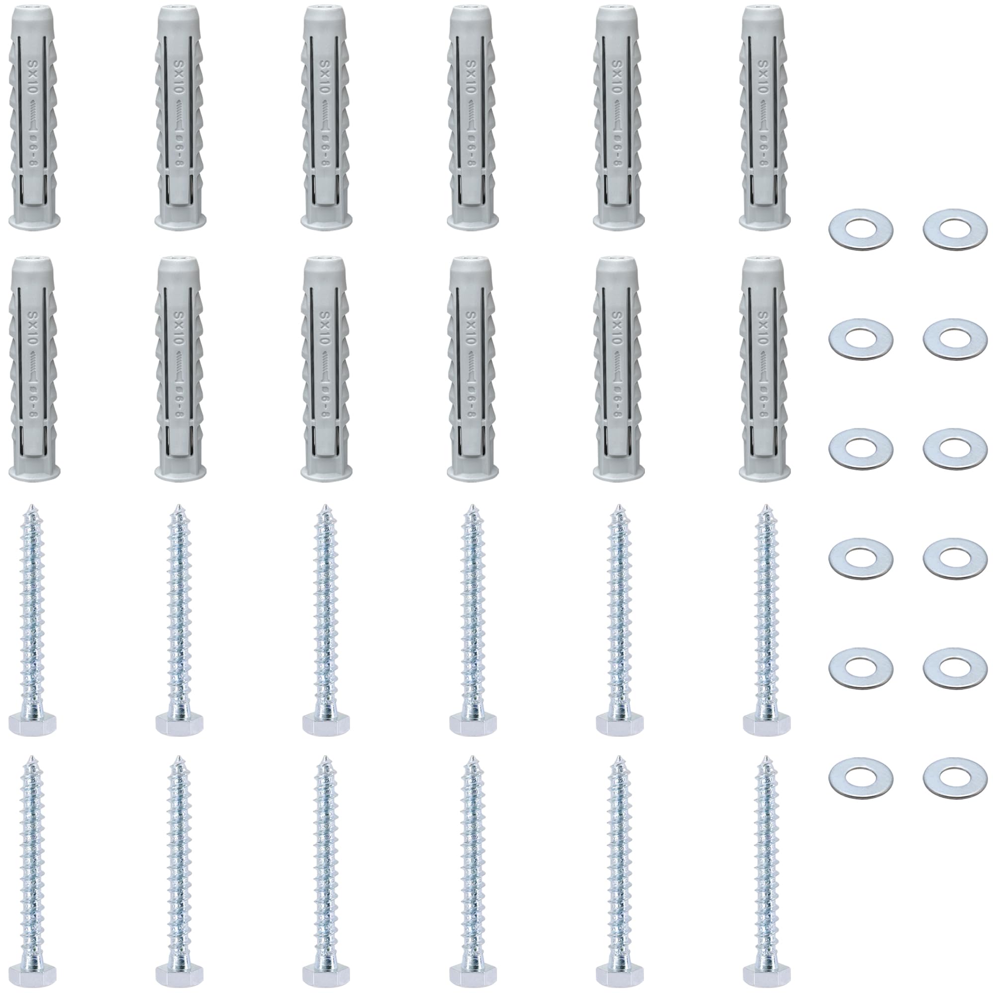 12 PCS Heavy-Duty Masonry Brick Wall Fixing Screws Bolts Anchors - Image 3